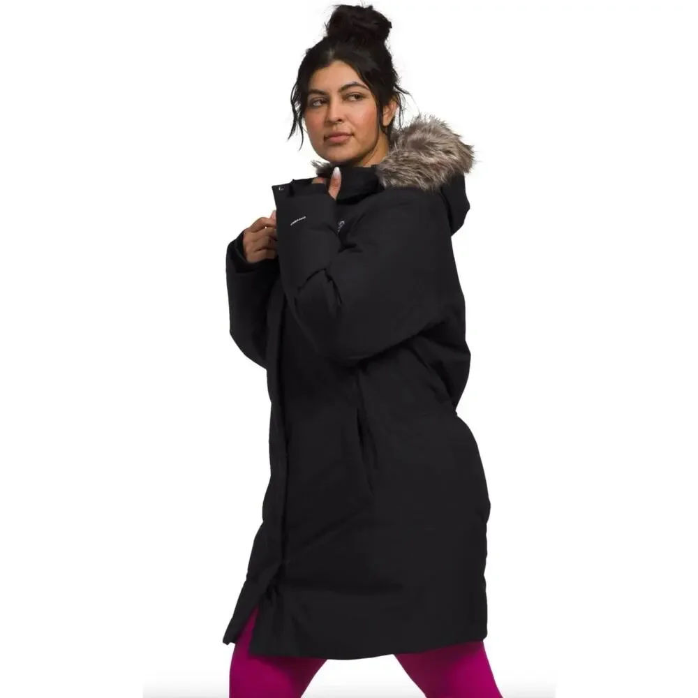 The North Face Women's Arctic Parka Coat 600 Down Fill Black 3X Fur Hood $350 - Picture 14 of 16